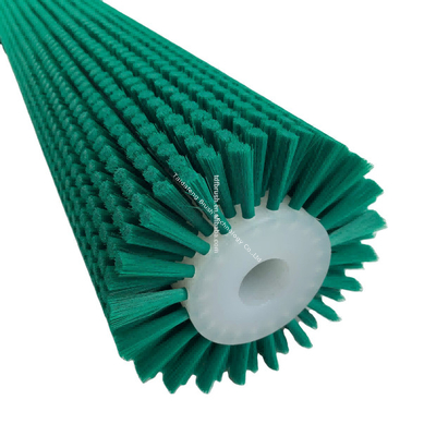 Cylindrical Nylon Rotary Brush Industrial Roller Brush For Cleaning And Scrubbing