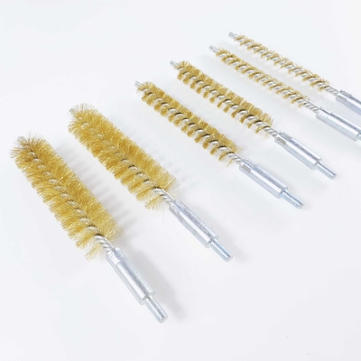 Hand Operated Tube Cleaning Brush Metal Twist Wire Brush 165mm Length With M6 Thread