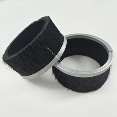 Black Nylon Cup Shape Brushes Seal With Steel Channel For Dusting Or Sealing