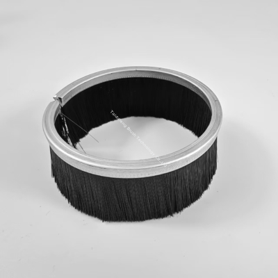 Black Nylon Cup Shape Brushes Seal With Steel Channel For Dusting Or Sealing