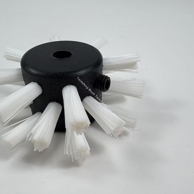 50mm White Nylon Pipe Coating Brush Wheel With POM Core For Pipe Cleaning And Spraying