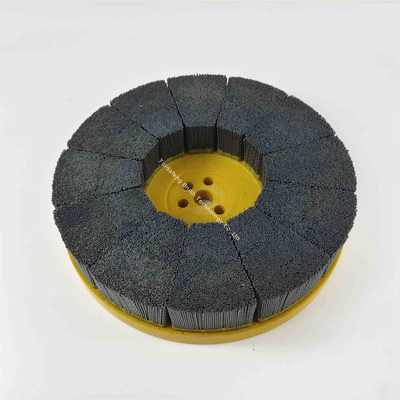 High Density Rotary Nylon Staple Set Disc Brush For Deburring Metal Edge