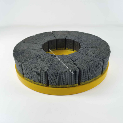 High Density Rotary Nylon Staple Set Disc Brush For Deburring Metal Edge