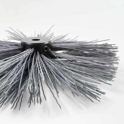 Industrial Pipe Coating Cleaning Brush With Carbon Abrasive Nylon Bristles POM Core