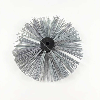 Industrial Pipe Coating Cleaning Brush With Carbon Abrasive Nylon Bristles POM Core