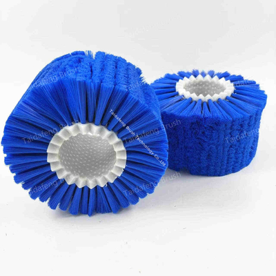 Nylon Cylinder Roller Brush Zig Zag Modular Segment Brush For Food Industry