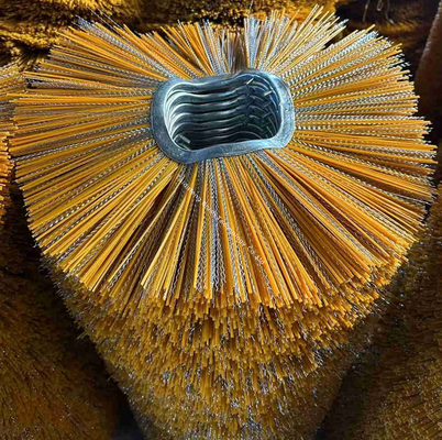 Snow Street Sweeper Brushes Wafer Ring Rotary Steel Wire Brush For Cleaning Sweeping