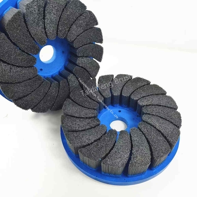 Round Composite Hub Disc Deburring Brushes Silicon Carbide Filament