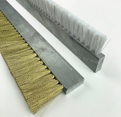Brush Strip Aluminum Base Brass Bristle Industrial Grade For Deburring Polishing