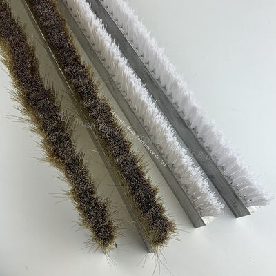 Brush Strip Aluminum Base Brass Bristle Industrial Grade For Deburring Polishing