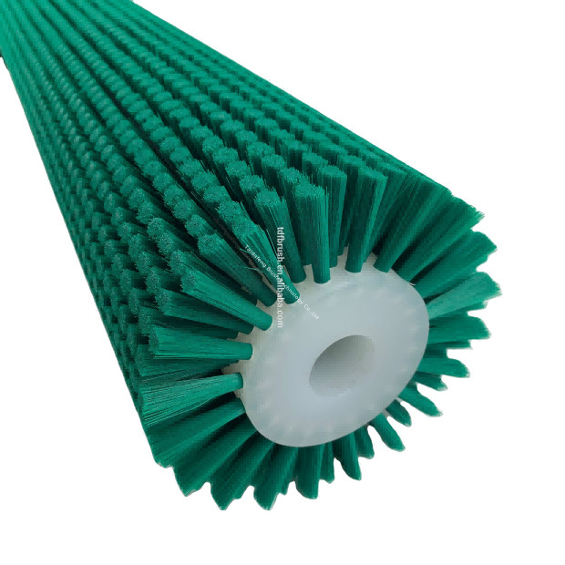 Cylindrical Nylon Rotary Brush Industrial Roller Brush For Cleaning And Scrubbing