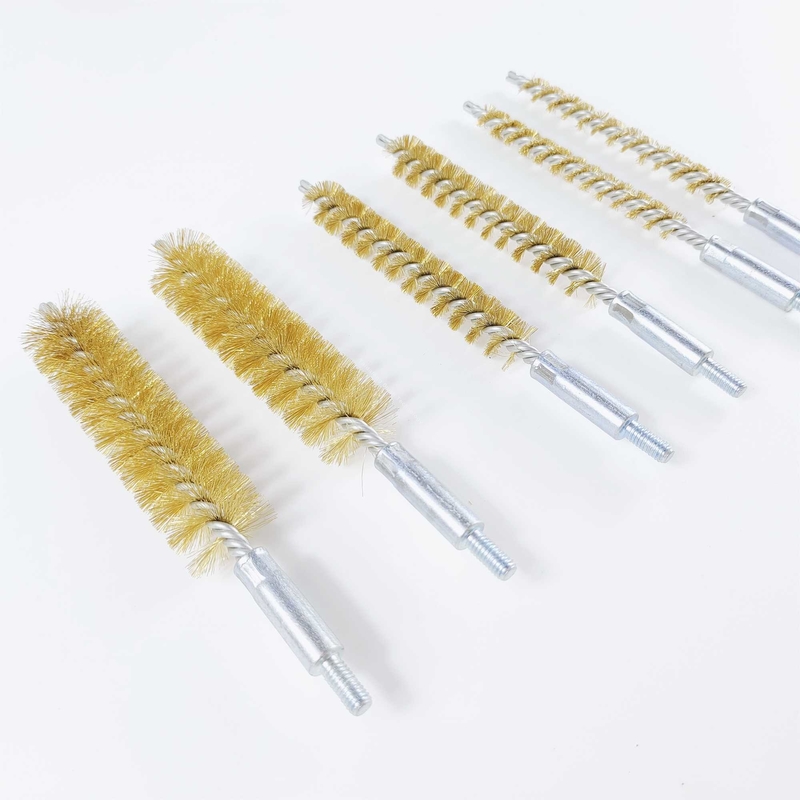 Hand Operated Tube Cleaning Brush Metal Twist Wire Brush 165mm Length With M6 Thread