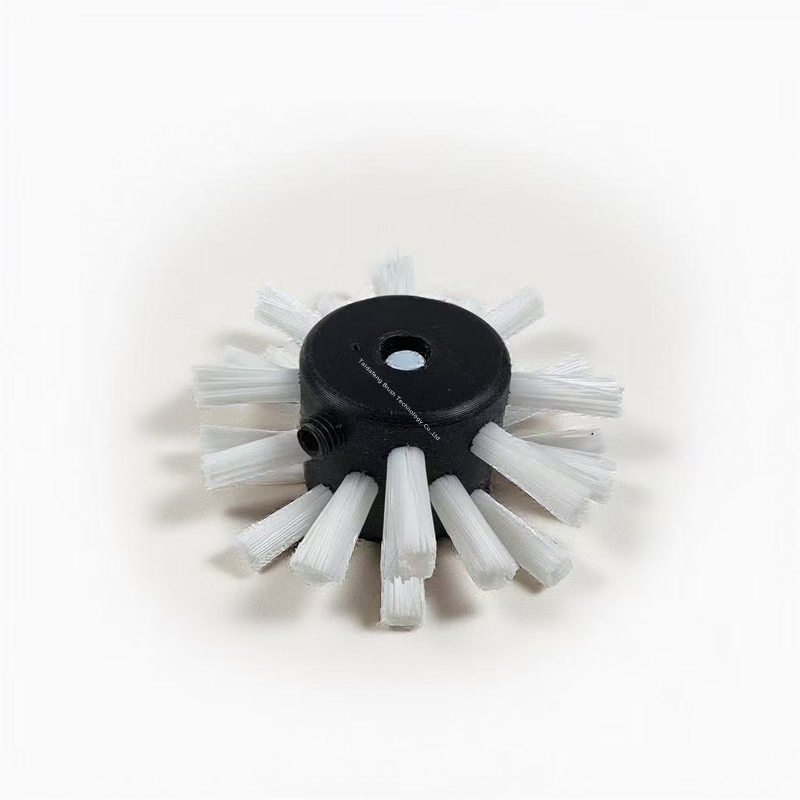 50mm White Nylon Pipe Coating Brush Wheel With POM Core For Pipe Cleaning And Spraying