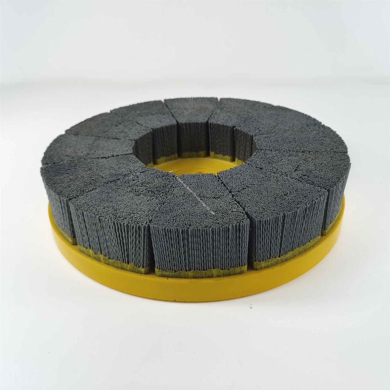 High Density Rotary Nylon Staple Set Disc Brush For Deburring Metal Edge