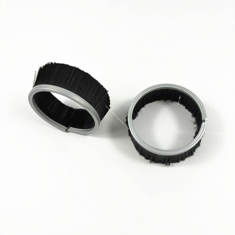 Black Nylon Formed Cup Brush Seal Steel Channel Round Vacuum Strip Side Brush