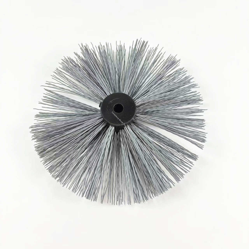 Industrial Pipe Coating Cleaning Brush With Carbon Abrasive Nylon Bristles POM Core