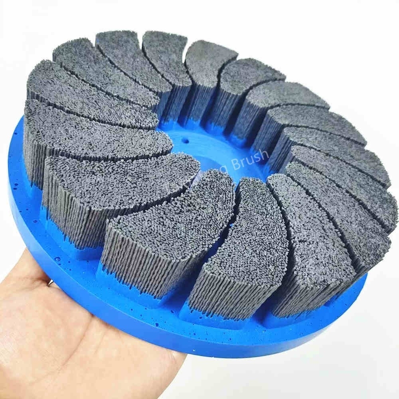 Flexible 10 Inch Dia Abrasive Nylon Hub Brush Deburring Machine ATB Turbo Cleaning Brush