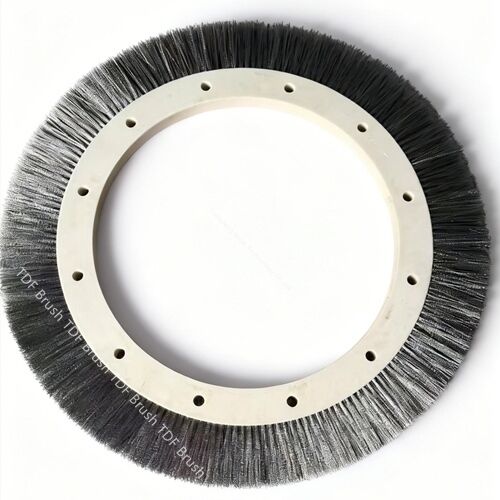 Steel Wire Brush Wheel PVC Core Edge Press For Dyeing Finishing Stenter Machine