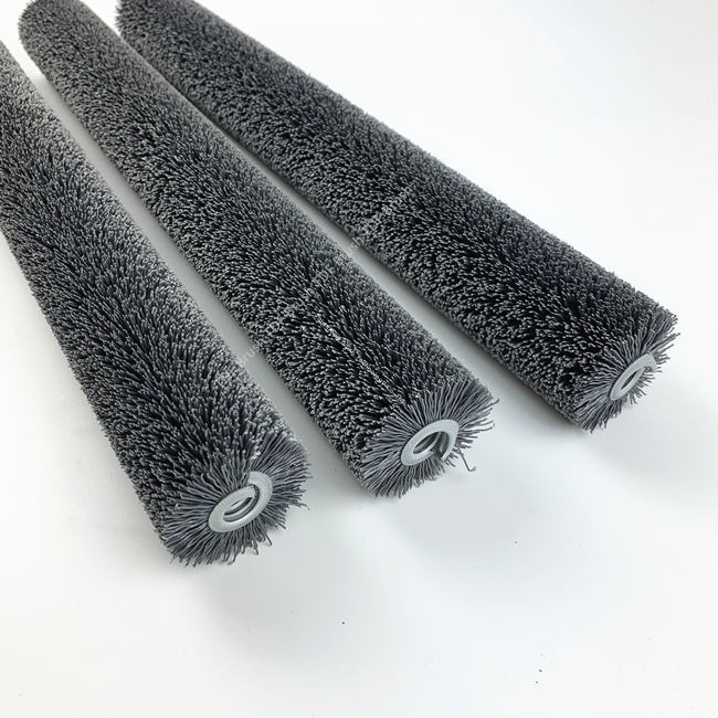 Abrasive Filament Brush Roller Gray Nylon SiC For Metal Deburring And Polishing