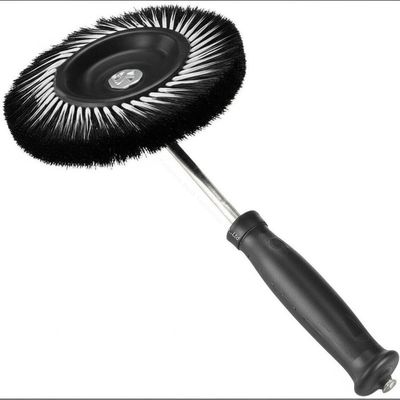 Escova de disco de cerdas de nylon com cabo de 6 polegadas para limpeza e polimento de superfícies duras