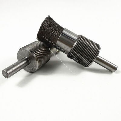 Premium Stainless Steel Crimped Wire End Brush with Shank - Industrial Deburring, Rust & Coating Removal Tool