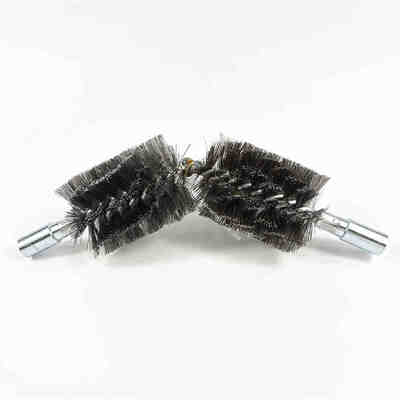 Tube Pipe Cleaning Descaling Double Stems Twisted Wire Spiral Brush for Drill