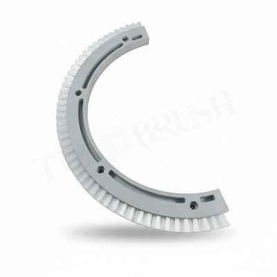 Bàn chải công nghiệp hình bán nguyệt với lông nylon, bàn chải cong có thể gắn để làm sạch bề mặt thiết bị